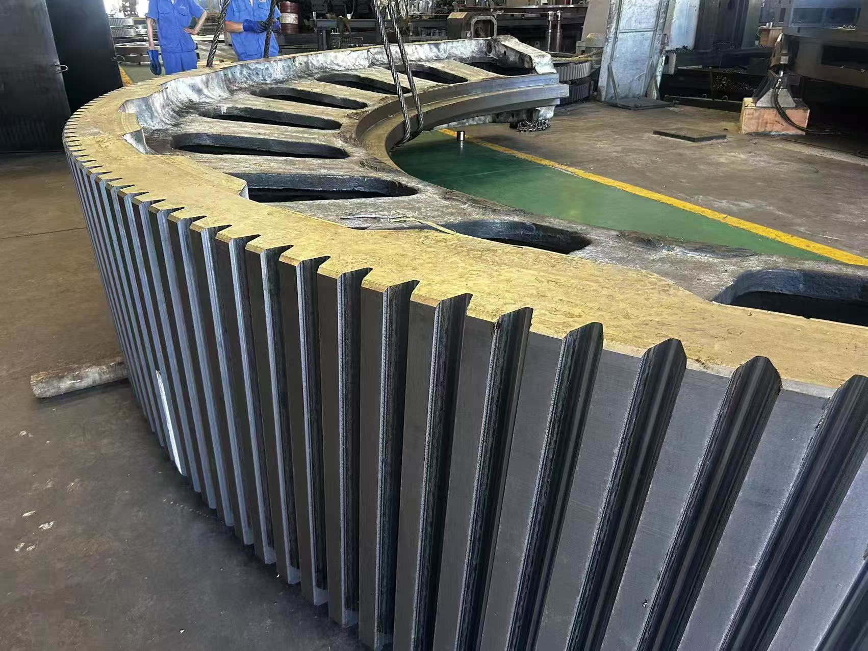 LTZC 8100mm slewing gear ring, specifically designed for SAG mill equipment.